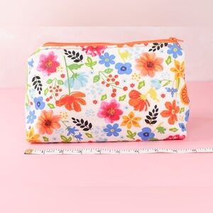 Floral Canvas Cosmetic Bag